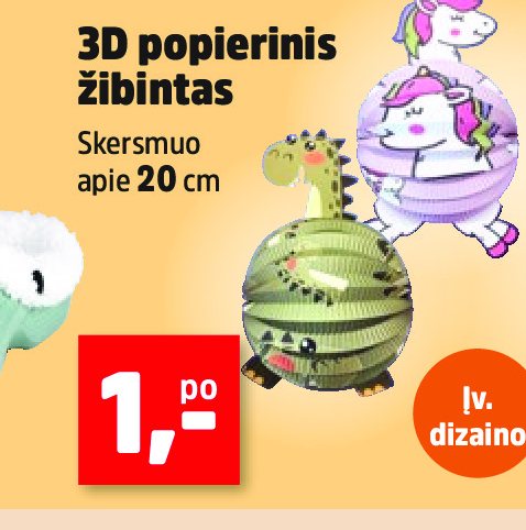 3D popierinis žibintas