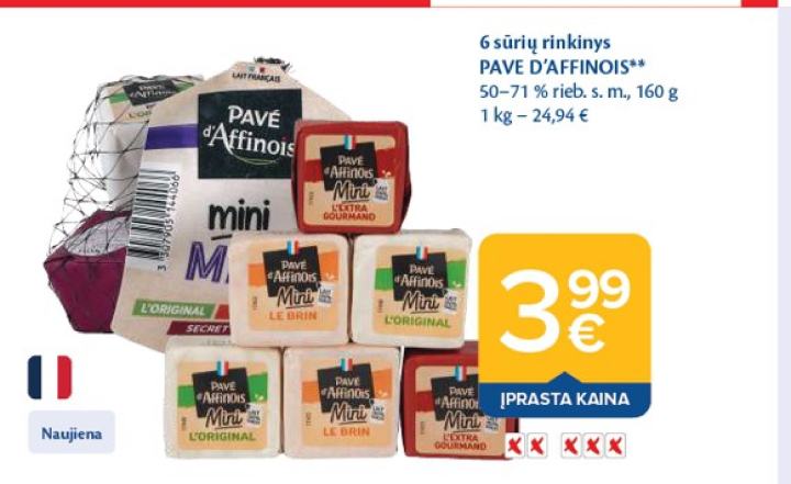 6 sūrių rinkinys PAVE D'AFFINOIS, 160 g