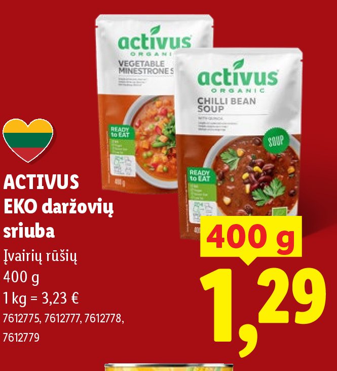 ACTIVUS EKO daržovių sriuba, 400 g