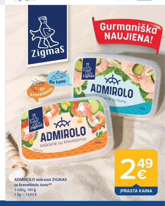 ADMIROLO mišrainė ZIGMAS su krevetėmis; tunu, 180 g