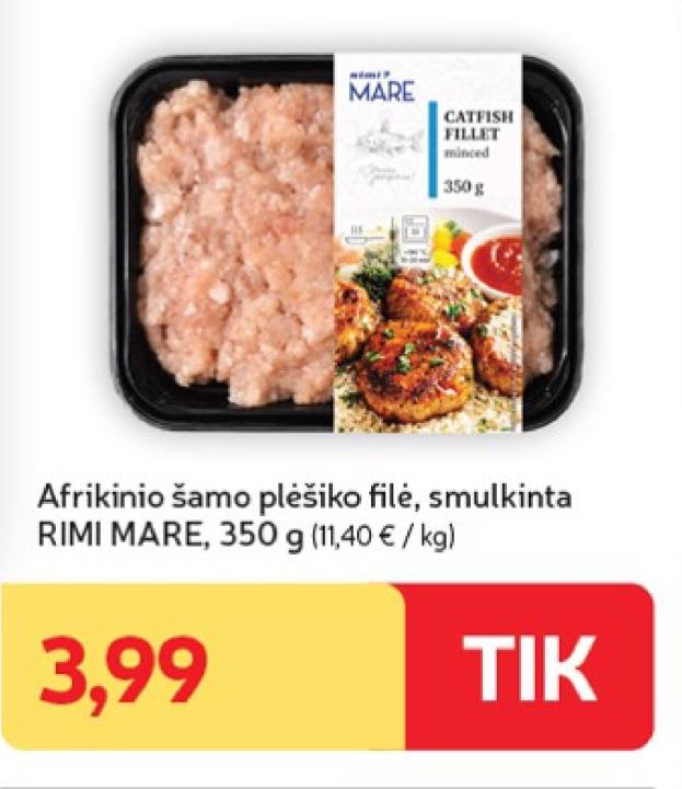 Afrikinio šamo plėšiko filė, smulkinta RIMI MARE, 350 g