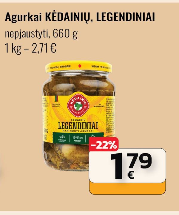 Agurkai KĖDAINIŲ, LEGENDINIAI, 660 g