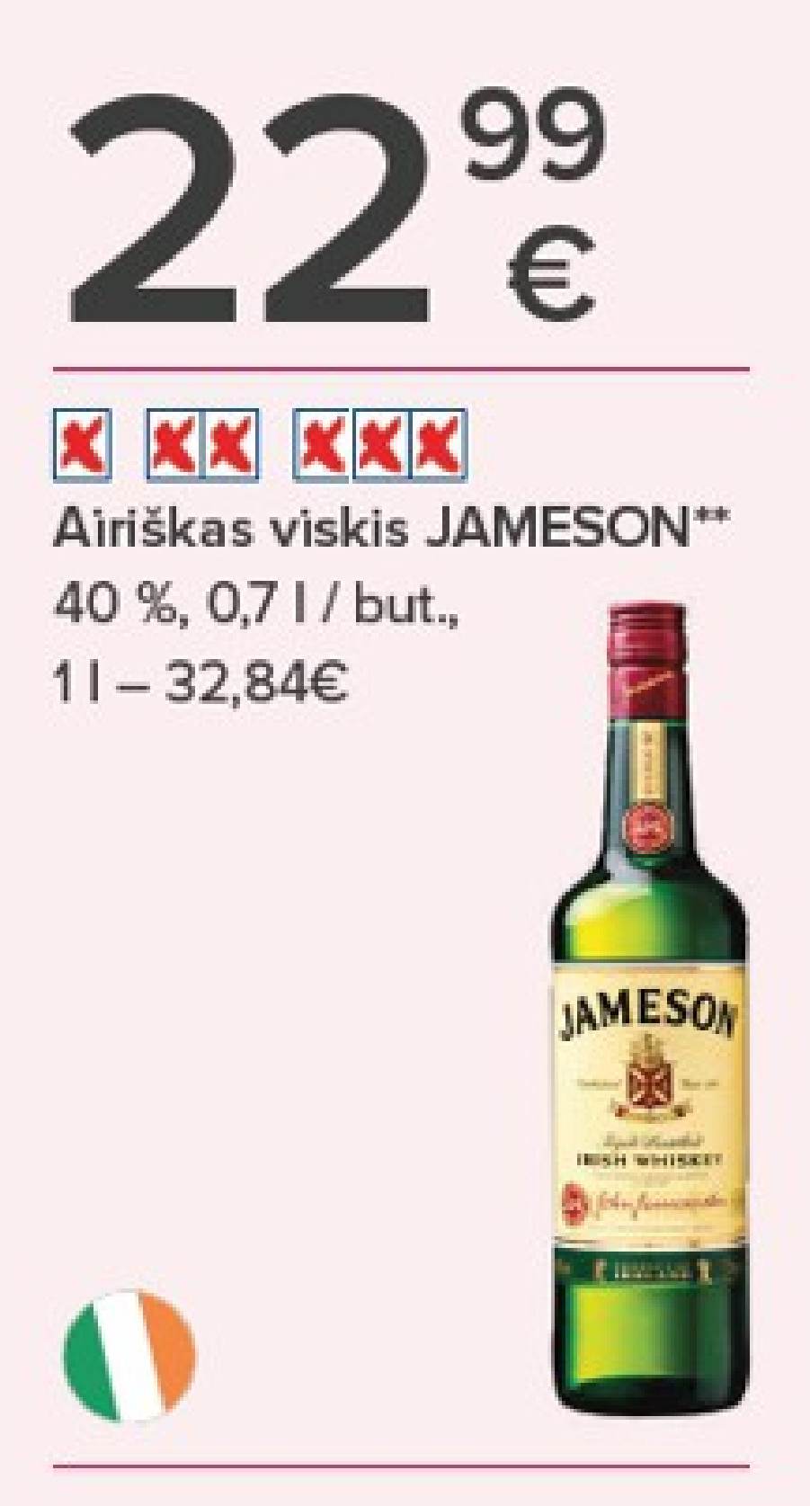 Airiškas viskis JAMESON, 0.7 l
