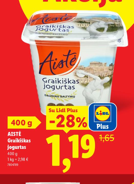 AISTĖ Graikiškas jogurtas, 400 g