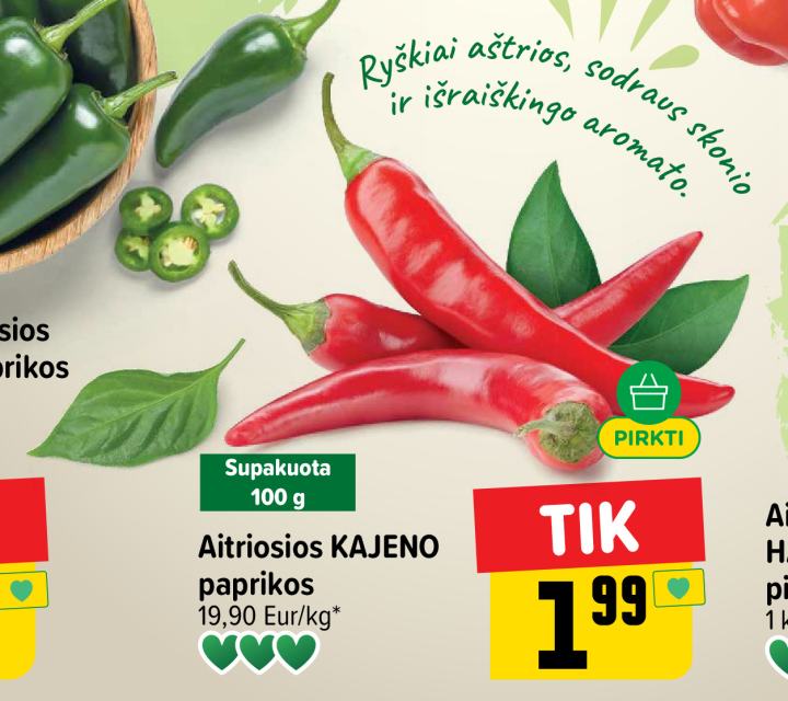 Aitriosios KAJENO paprikos, 100 g