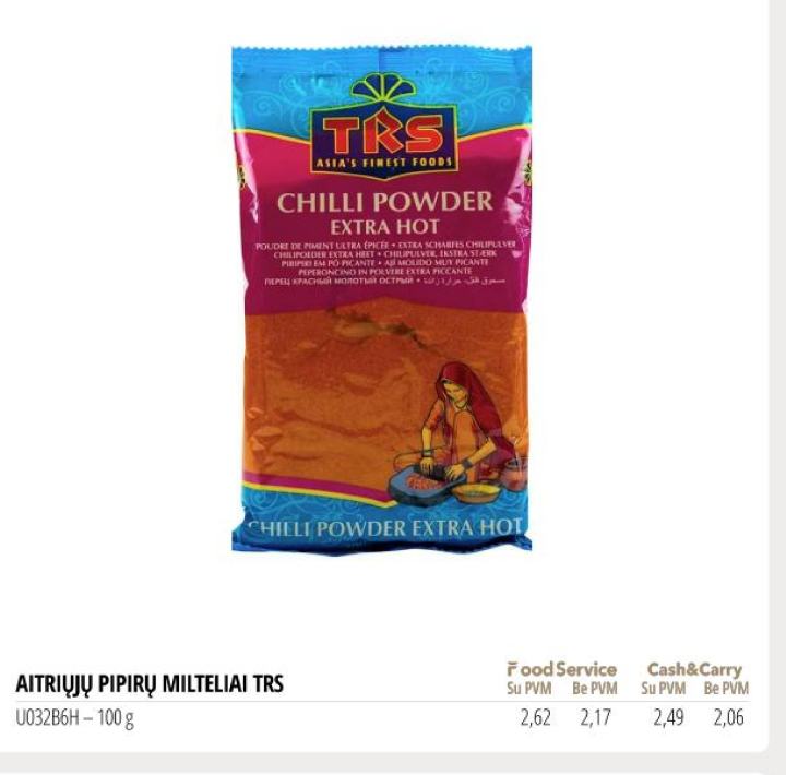 AITRIŲJŲ PIPIRŲ MILTELIAI TRS, 100 g