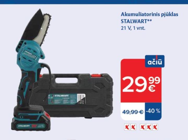 Akumuliatorinis pjūklas STALWART, 1 vnt