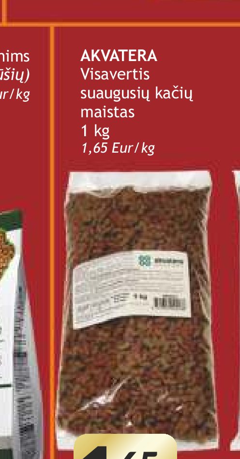 AKVATERA Visavertis suaugusių kačių maistas, 1 kg