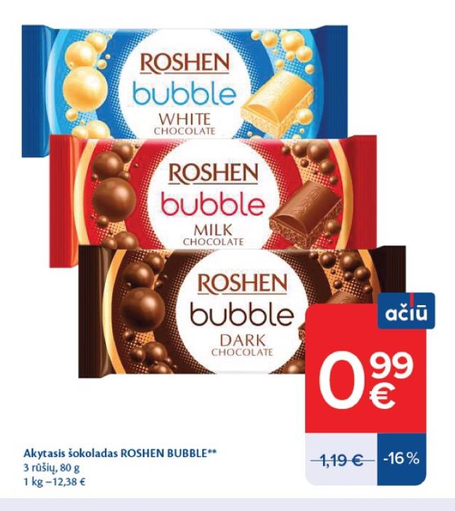 Akytasis šokoladas ROSHEN BUBBLE, 80 g