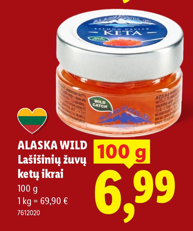ALASKA WILD Lašišinių žuvų ketų ikrai, 100 g