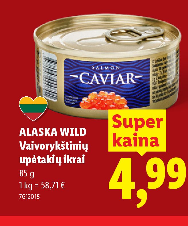 ALASKA WILD Vaivorykštinių upėtakių ikrai, 85 g