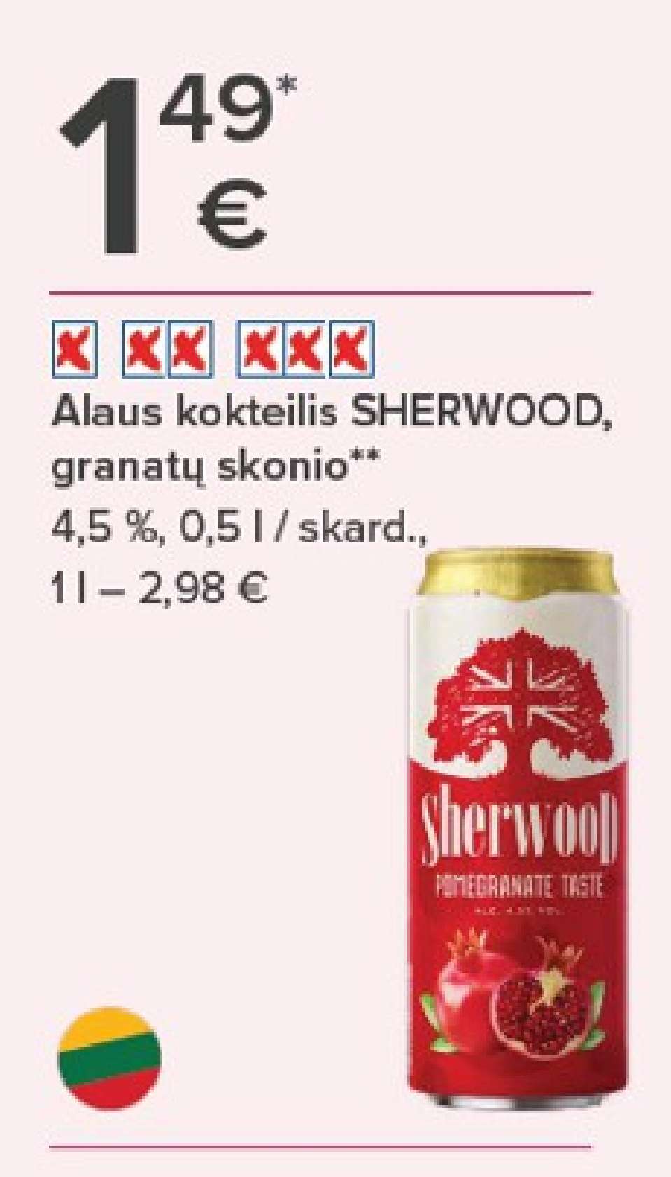 Alaus kokteilis SHERWOOD, 0.5 l