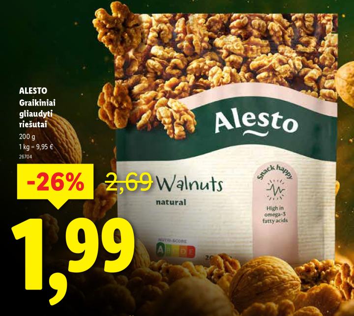 ALESTO Graikiniai gliaudyti riešutai, 200 g