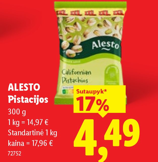 ALESTO Pistacijos, 300 g