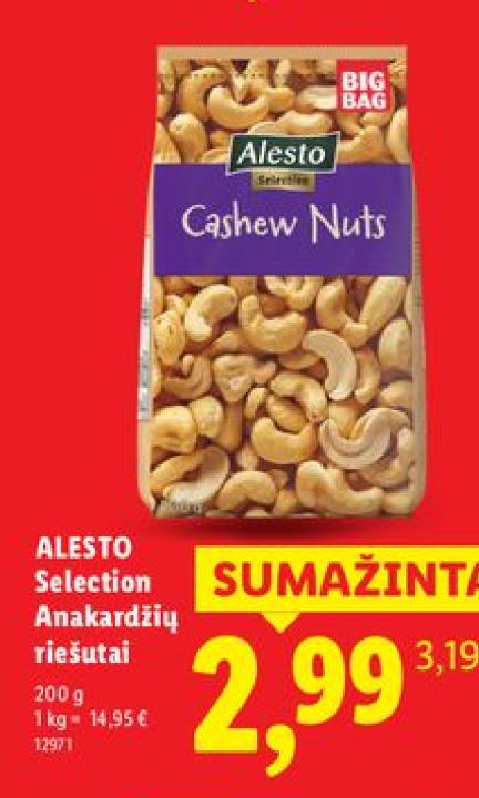 ALESTO Selection Anakardžių riešutai, 200 g