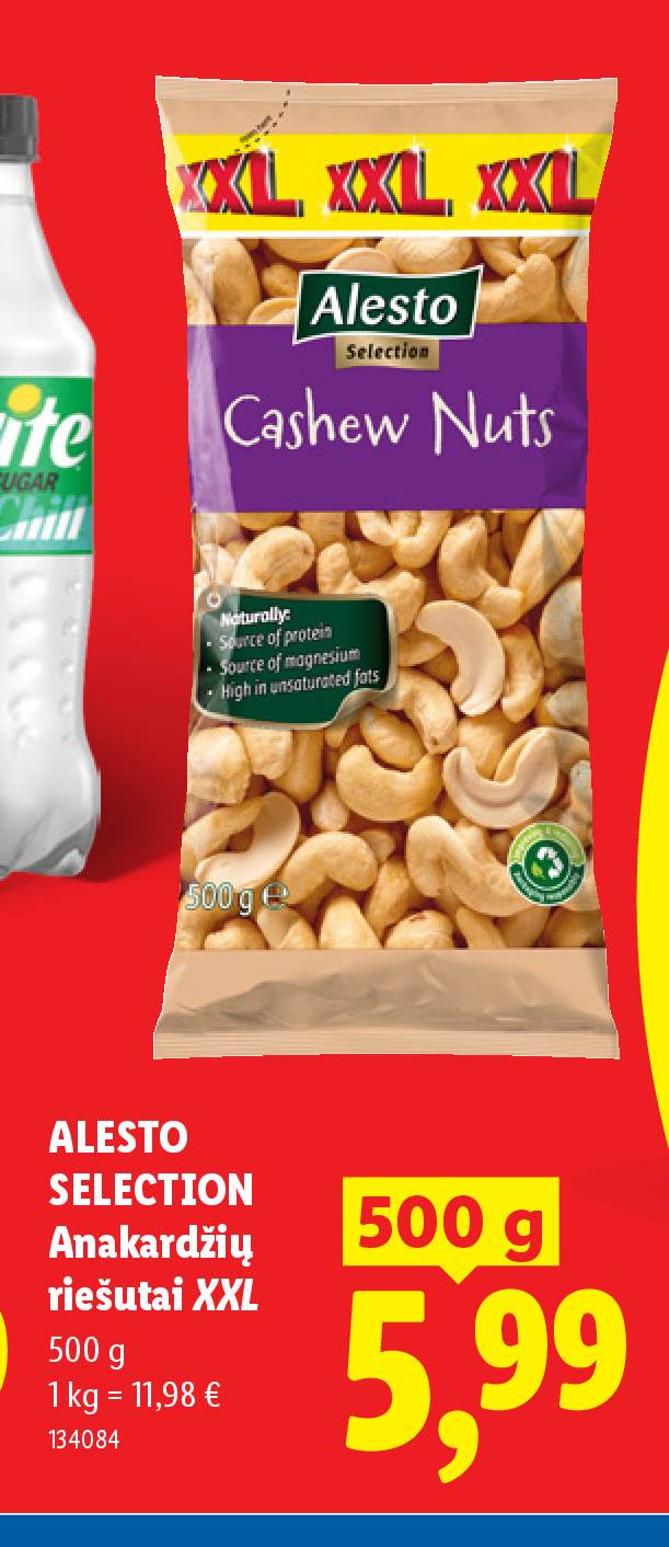 ALESTO SELECTION Anakardžių riešutai XXL, 500 g