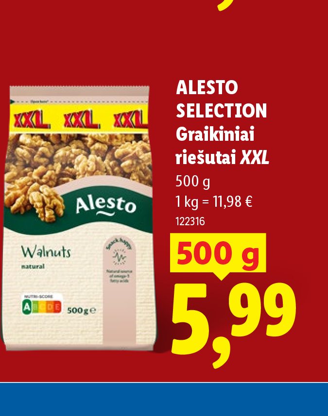 ALESTO SELECTION Graikiniai riešutai XXL, 500 g