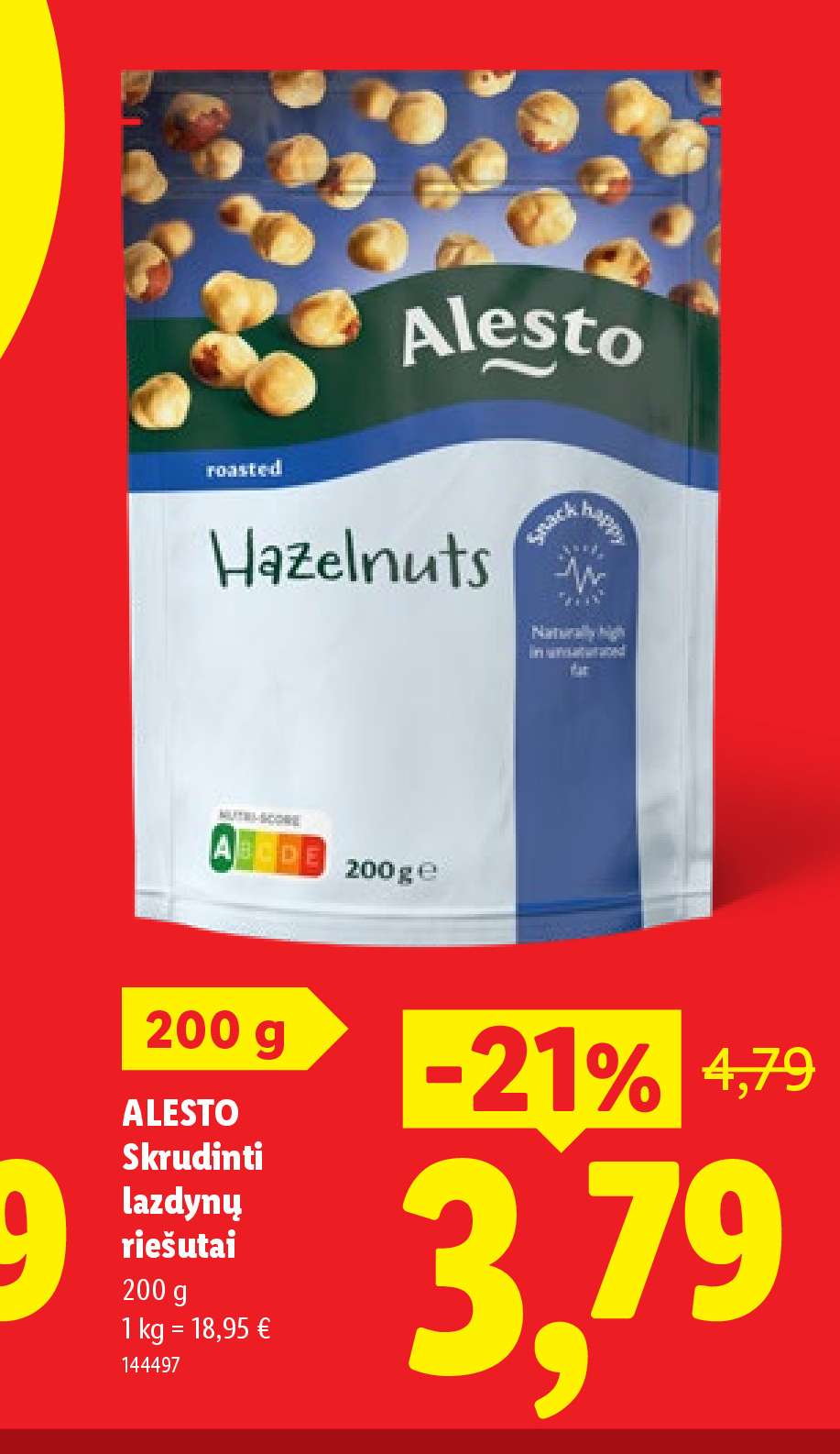 ALESTO Skrudinti lazdynų riešutai, 200 g