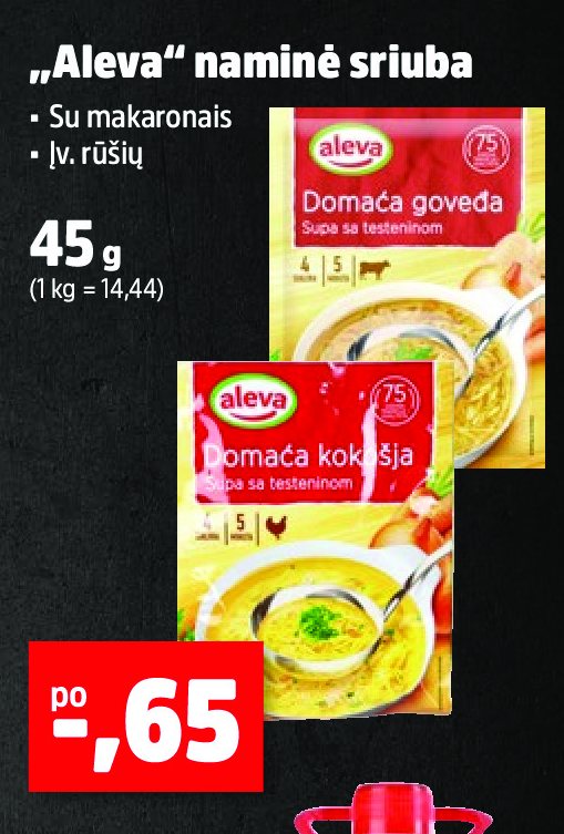 „Aleva“ naminė sriuba, 45 g