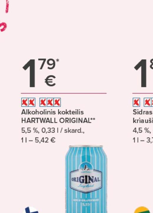Alkoholinis kokteilis HARTWALL ORIGINAL, 0.33 l