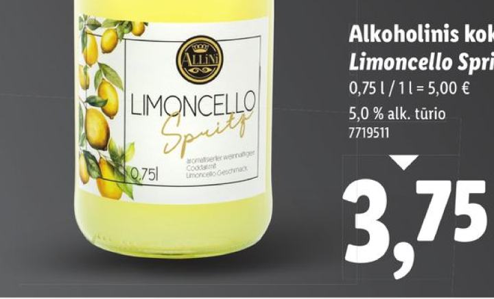 Alkoholinis kokteilis Limoncello Spritz, 0.75 l