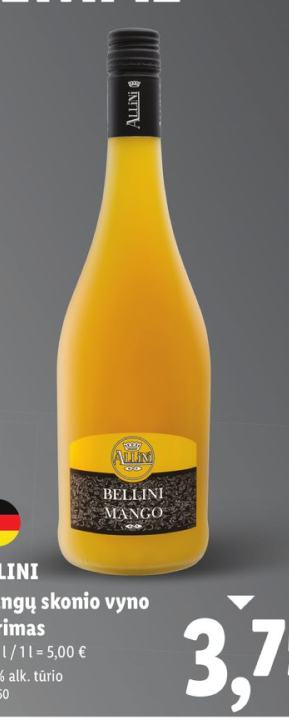 ALLINI Mangų skonio vyno gėrimas, 0.75 l