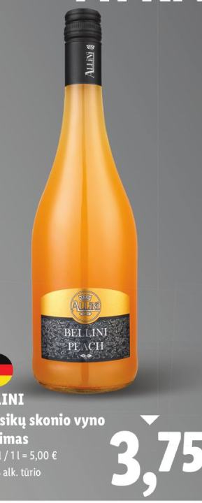 ALLINI Persikų skonio vyno gėrimas, 0.75 l