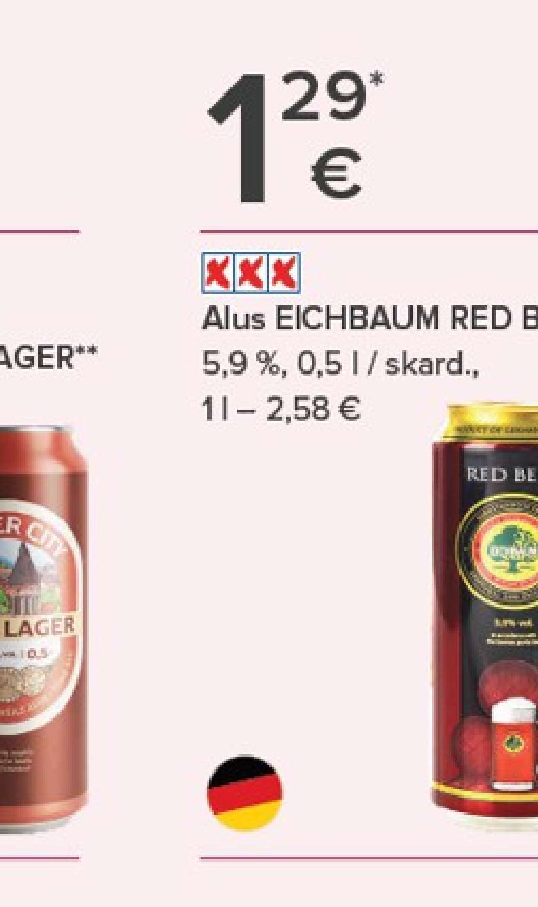 Alus EICHBAUM RED BEER, 0.5 l