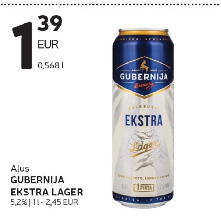 Alus GUBERNIJA EKSTRA LAGER, 1 l