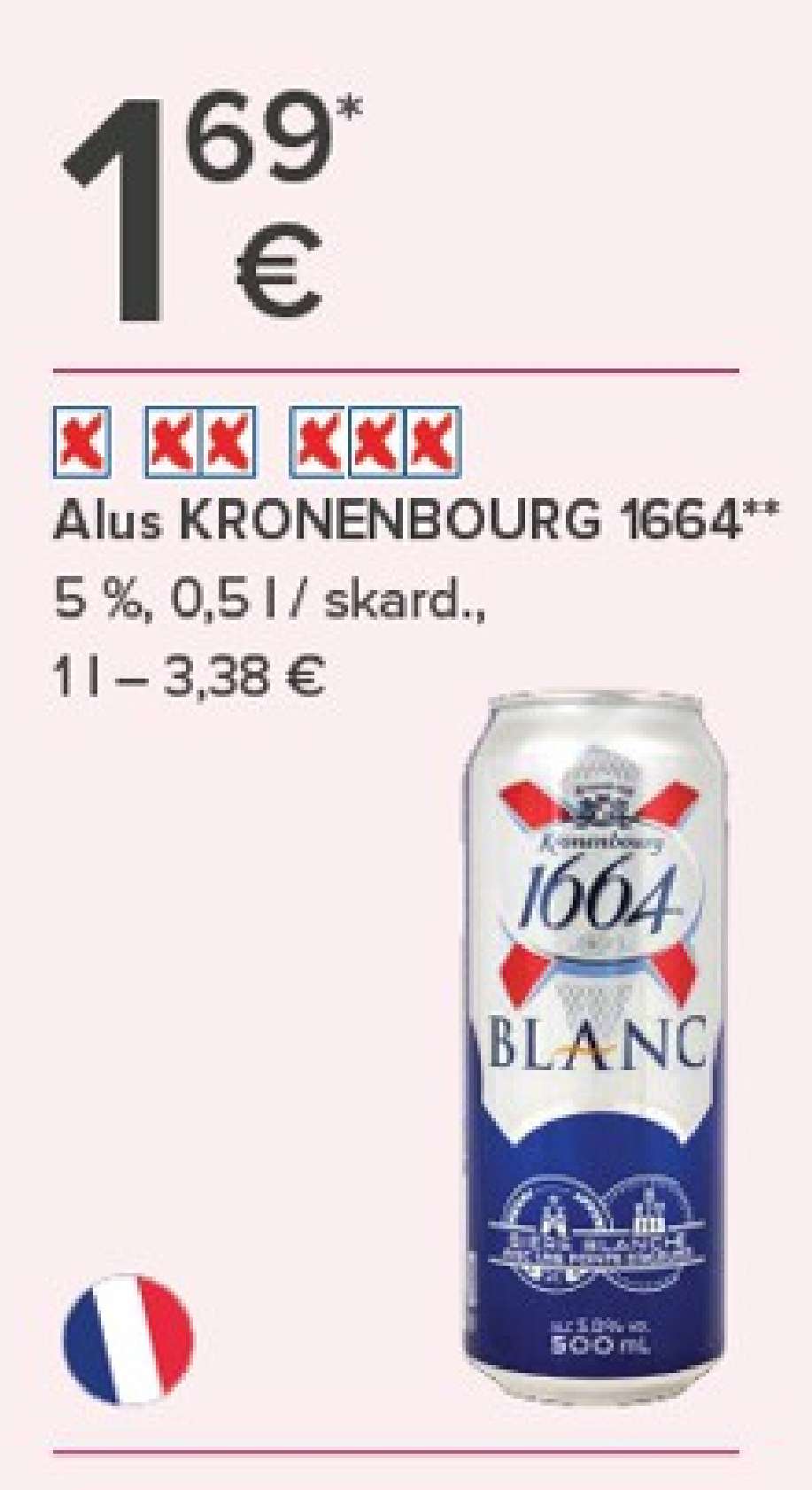 Alus KRONENBOURG 1664, 0.5 l