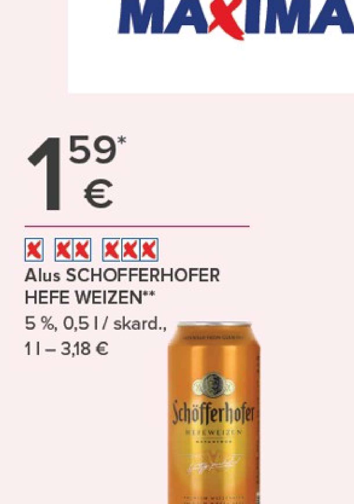 Alus SCHOFFERHOFER HEFE WEIZEN, 0.5 l