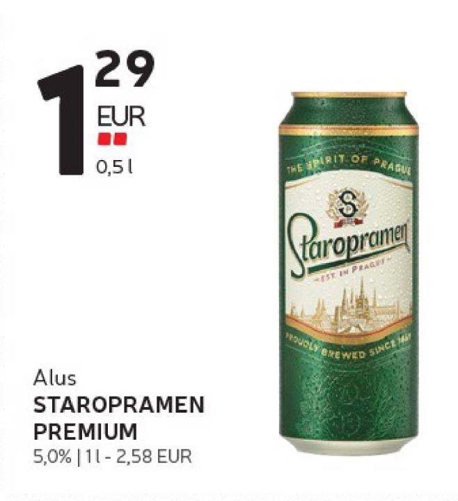 Alus STAROPRAMEN PREMIUM, 0.5 l