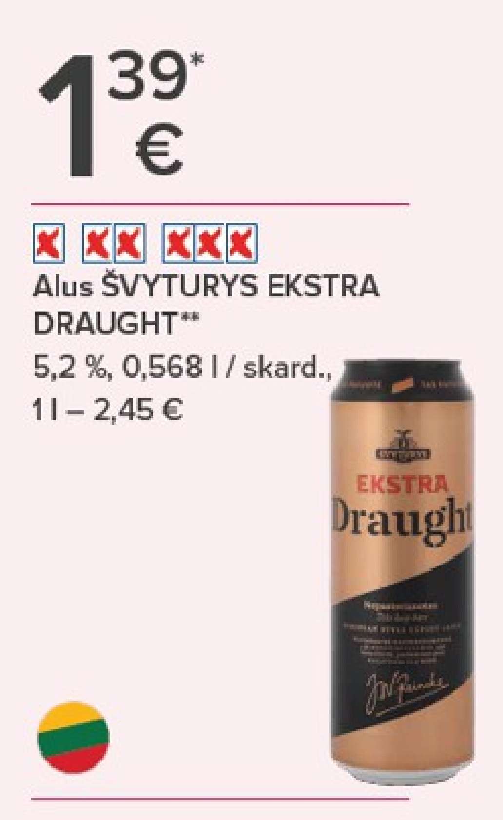 Alus ŠVYTURYS EKSTRA DRAUGHT, 0.568 l