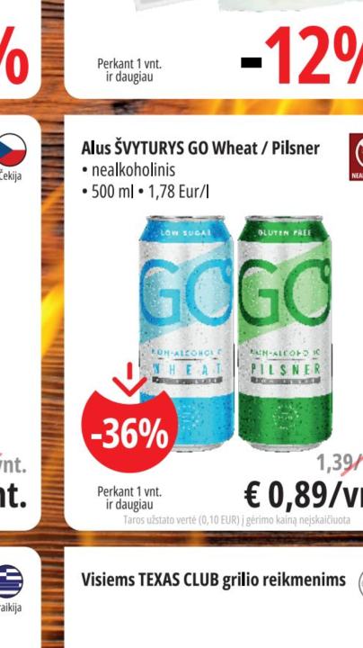 Alus ŠVYTURYS GO Wheat / Pilsner, 500 ml
