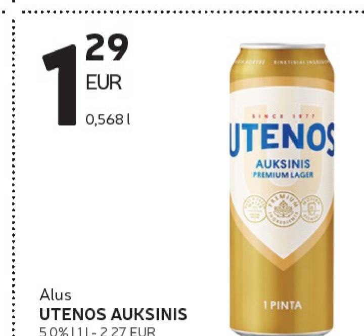 Alus UTENOS AUKSINIS, 0.568 l