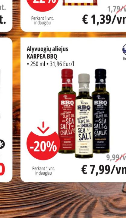 Alyvuogių aliejus KARPEA BBQ, 250 ml