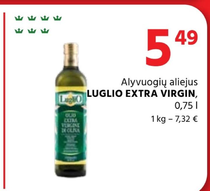 Alyvuogių aliejus LUGLIO EXTRA VIRGIN, 0.75 l