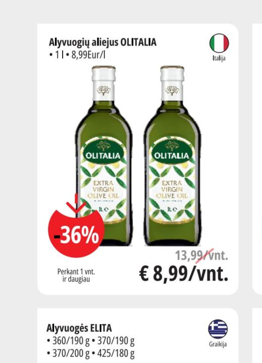Alyvuogių aliejus OLITALIA, 1 l