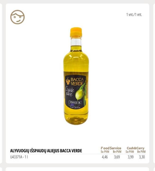 ALYVUOGIŲ IŠSPAUDŲ ALIEJUS BACCA VERDE, 1 l