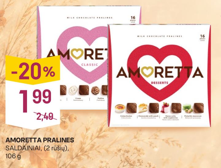 AMORETTA PRALINES SALDAINIAI, 106 g