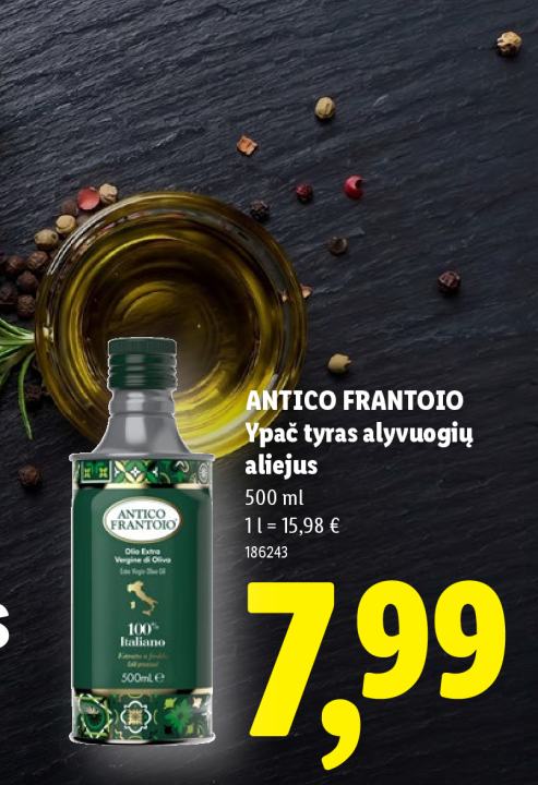 ANTICO FRANTOIO Ypač tyras alyvuogių aliejus, 500 ml