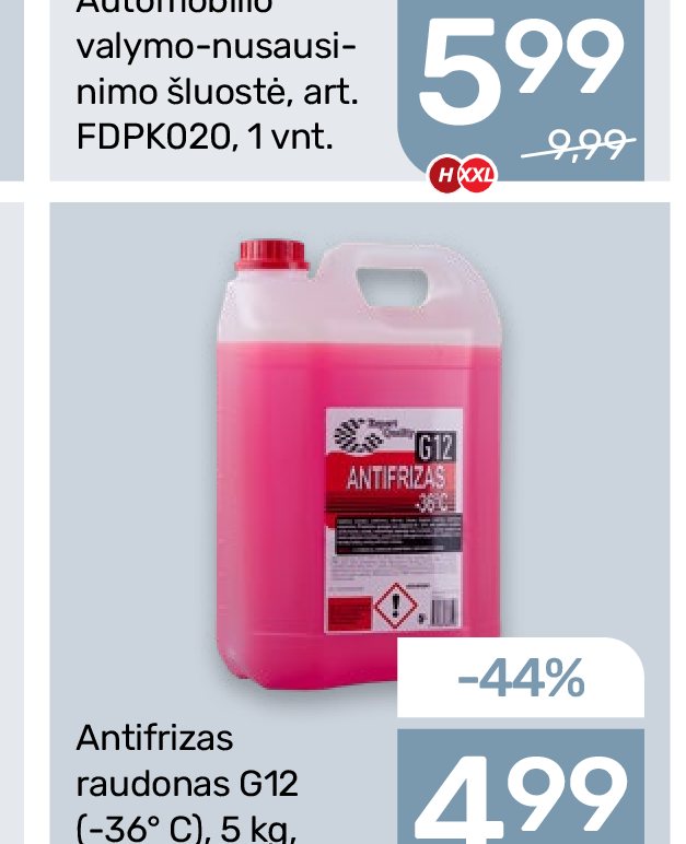 Antifrizas raudonas G12, 5 kg