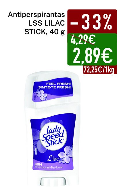 Antiperspirantas LSS LILAC STICK, 40 g