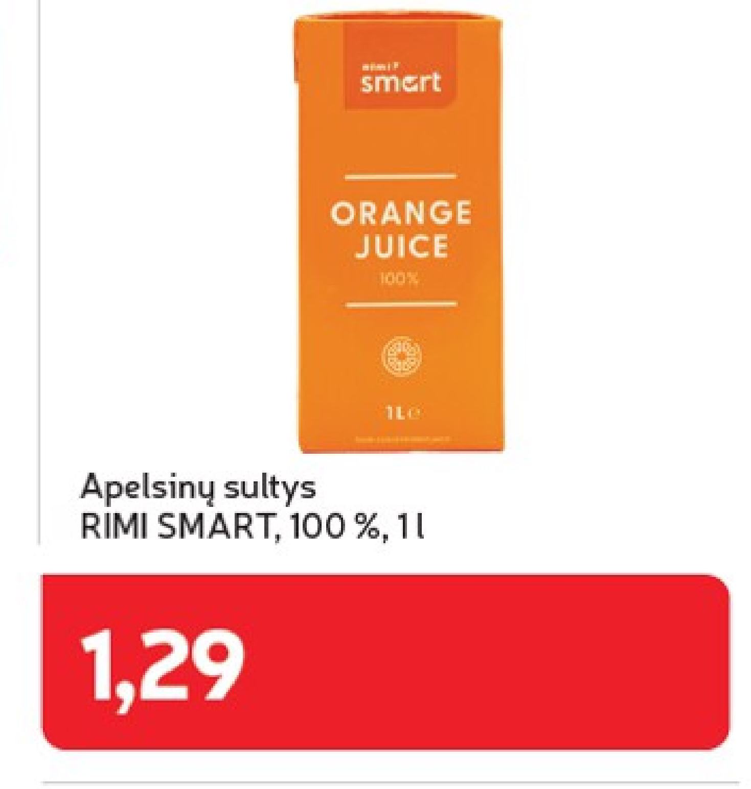 Apelsinų sultys RIMI SMART, 1 l