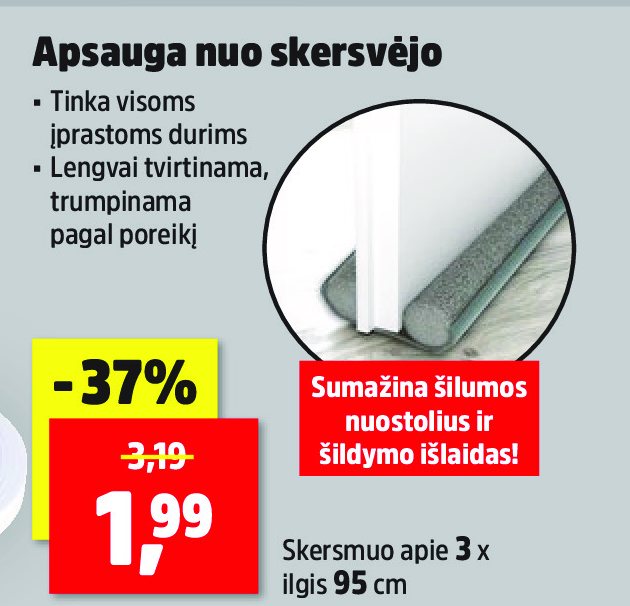 Apsauga nuo skersvėjo, 95 cm