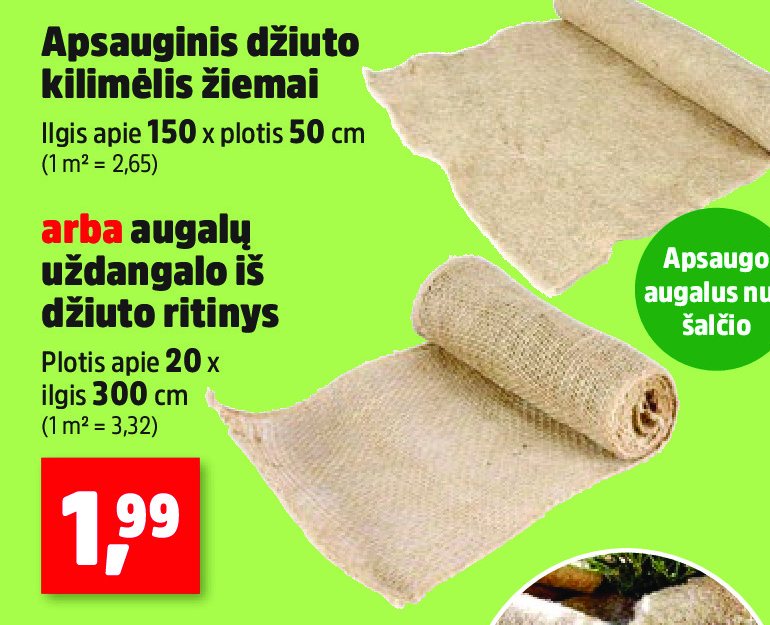 Apsauginis džiuto kilimėlis žiemai, 50 cm
