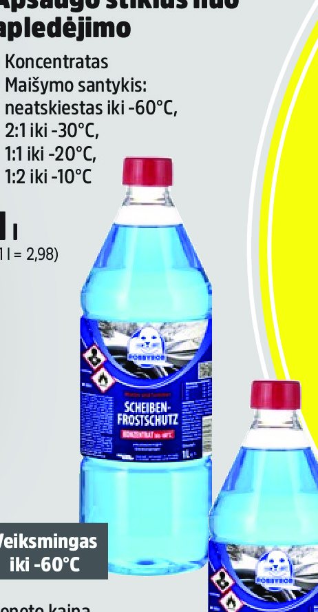 Apsaugo stiklus nuo apledėjimo, 1 l
