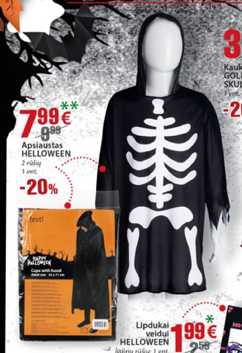 Apsiaustas HELLOWEEN, 1 vnt