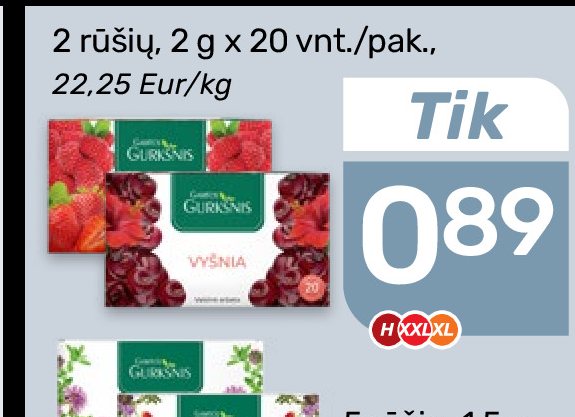 Arbata GAMTOS GURKŠNIS, 2 g
