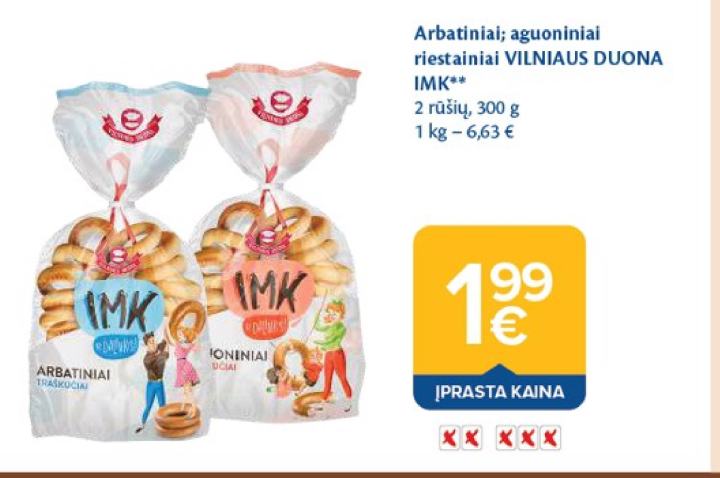 Arbatiniai; aguoniniai riestainiai VILNIAUS DUONA IMK, 300 g